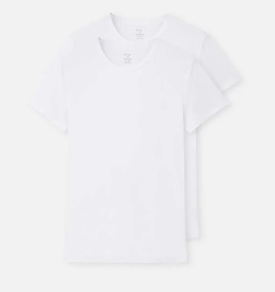 2 li Paket Dagi Erkek Compact Kısa Kollu Fanila Atlet D5120 - Resim 4