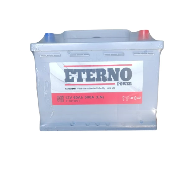 ETERNO 60 AH. 500A (EN) (2 YIL PETLAS GARANTİLİ) (ÜRETİM TARİHİ: