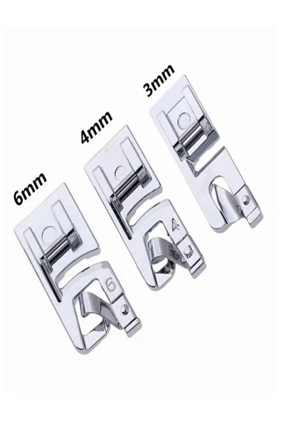 Singer Safety Metal Singer Beko Zetina Uyumlu Janome Bindallı Kıvırma Ayak Takımı 3mm-4mm-6mm ürün görseli