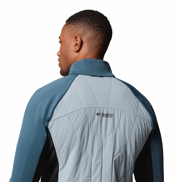 Columbia Arctic Crest™ Hybrid Full Zip Mavi Erkek Uzun Kollu T-Shirt AE3907-461 - Resim 6