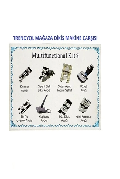 Bluemix Dikiş Makine Çarşısı Singer Beko Zetina Janome Ev Tipi Aile Dikiş Makinesi 8 Parça Ayak Seti ürün görseli