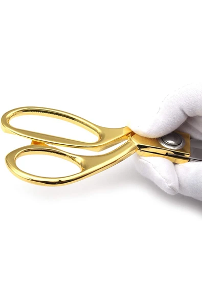 Janissary Kumaş, Deri, Kot Kesim 21cm Altın Sarısı Profesyonel Terzi Makası - Resim 3