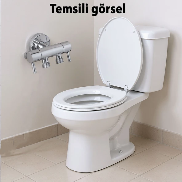 Taharet Musluğu Lüks Ara Musluk Modern Tasarım Krom Kaplama Dayanıklı Şık Banyo Tuvalet Su Musluğu - Resim 5