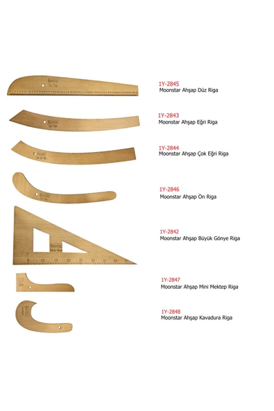 Ferisa Home 7li Ahşap Riga Seti Riga Gönye Takımı Terzi Cetveli Yerli Üretim ürün görseli