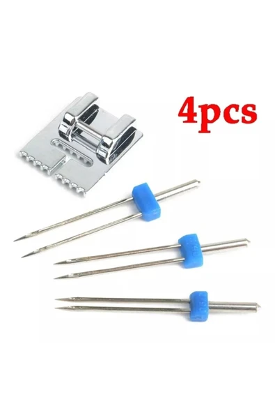 Singer Safety Singer Zetina Beko Bindallı Kiwi Dikiş Makinası 2 Mm-3mm-4mm Çift Iğne Ve Nervür Ayak Seti ürün görseli