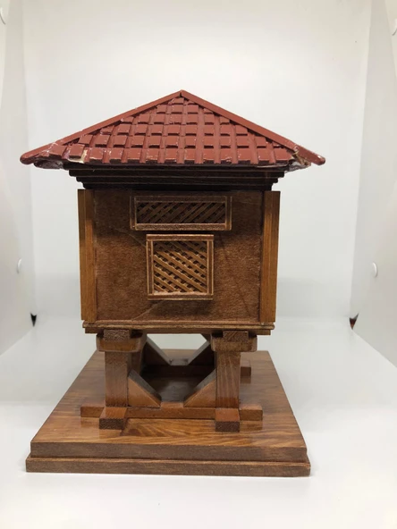 Lebron El Yapımı Ahşap Serender Bordo Çatılı - Resim 5