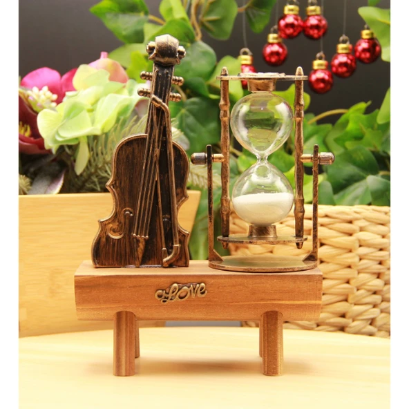 Dekoratif Keman Tasarımlı Kum Saati ürün görseli 1