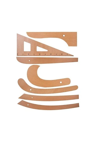 Revival Frames 7 Parça Ahşap Riga Seti Ve Modelist Gönyesi Riga Takımı Cetvel Ahsap Riga Seti 1 ürün görseli