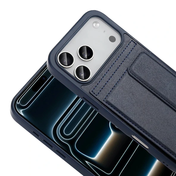 Apple iPhone 17 Pro Max Kılıf PU Deri Kartlıklı Zore Sevilla Kapak - 6