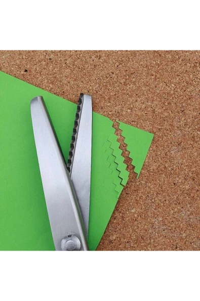 Taksun Sürfile Makası – 25 cm Zigzag Kesim – Paslanmaz Çelik Bıçak – Kumaş, Keçe ve Kağıt Uyumlu - Resim 3