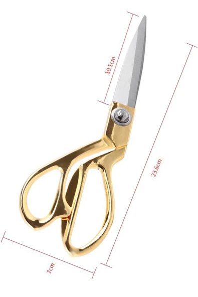 Golden Taksun Orijinal Kumaş Kot Deri Kesim Profesyonel Terzi Makası Çelik Büyük Boy Altın Renk Özel Kutusunda ürün görseli