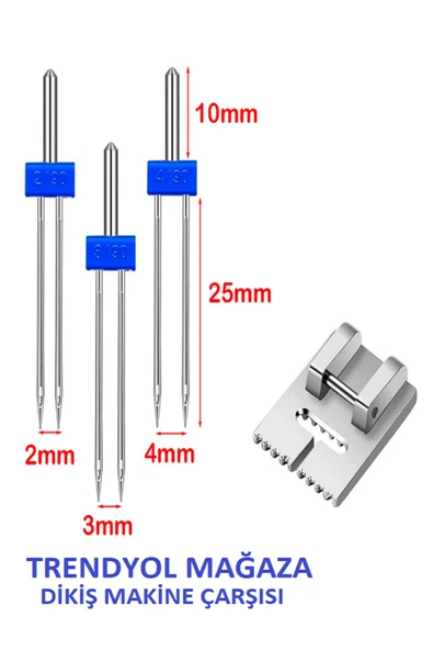 DİKİŞ MAKİNA ÇARŞISI DİKİŞ MAKİNE ÇARŞISI Zetina NERVÜR AYAK Paket 2mm,3mm Ve 4 Mm'dir. 3 ADET ÇİFT İĞNE GELECEKTİR. - Resim 4