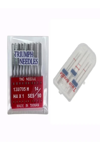 SİNGER Dikiş Makine Iğnesi (12-14-16 Numara 30 Adet) Normal Iğne Ve 2mm-3mm-4mm Çift Iğne 3 Adet Gelecektir - Resim 3