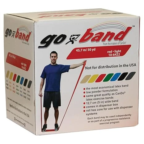 CanDo Go-Band Direnç Egzersiz Bandı Kırmızı ( lıght) 45.7 mt -10-6422 - Resim 3