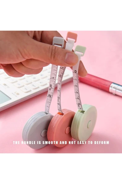 MAB 1.5 Metre Plastik Otomatik Mezura - 1 Adet Pembe - Resim 3