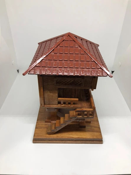 Lebron El Yapımı Ahşap Serender Bordo Çatılı - Resim 3