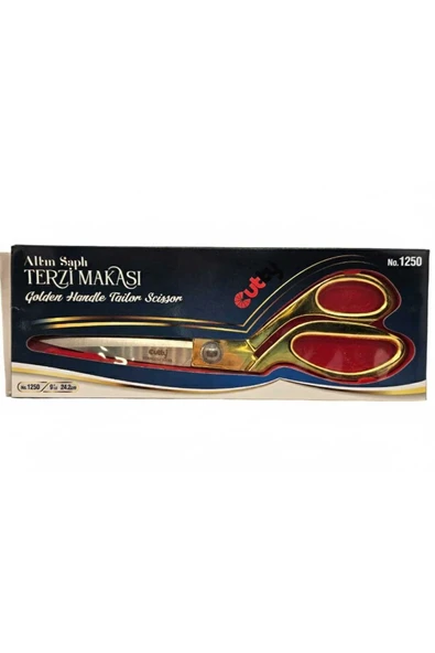 Janissary Kumaş, Deri, Kot Kesim 24cm Altın Sarısı Profesyonel Terzi Makası ürün görseli