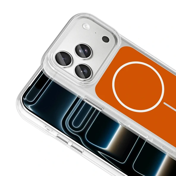 Apple iPhone 17 Pro Kılıf Metal Buton Tasarımlı Zore İkonik Sert Silikon Kapak - 7