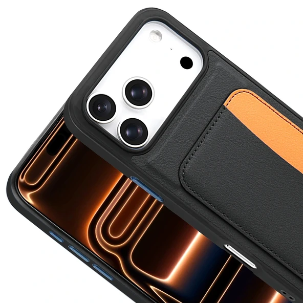 iPhone 17 Pro Max Kılıf Kartlıklı X-Kart Silikon Kapak - Resim 9