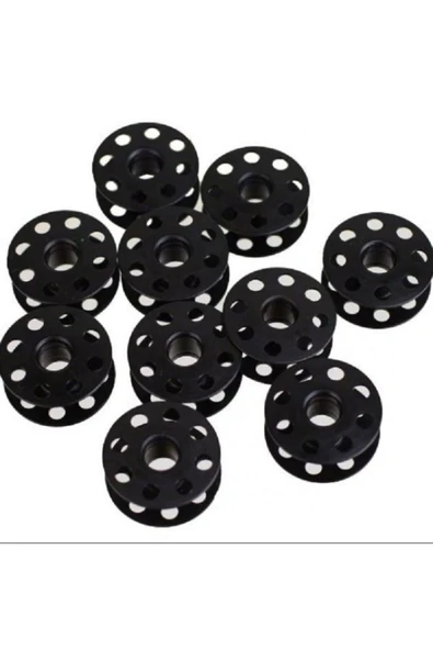 ecodikis Sanayi Tipi Düz Dikiş Makinası Metal Delikli Siyah Masura (100 Adet) ürün görseli