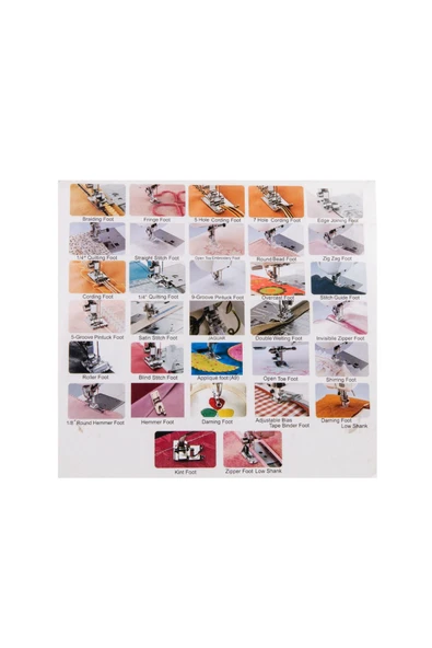 KARACA MAKİNE 32 Parça Ev Tipi Dikiş Makinesi Ayak Seti, Çok Amaçlı ve Kullanışlı Takım - Resim 3