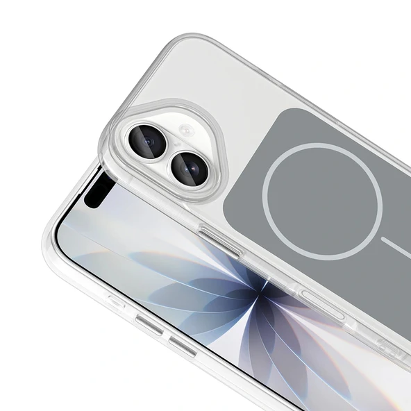 Apple iPhone 17 Kılıf M-Safe Şarj Özellikli Metal Buton Tasarımlı Zore İkonik Sert Silikon Kapak - 8