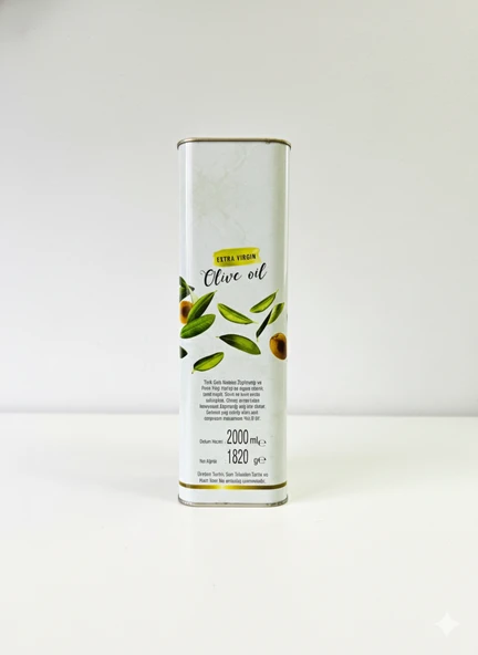 2 Lt Baskılı 24 Adet Boş Zeytinyağ - Yağ Tenekesi Kapaklı - 2