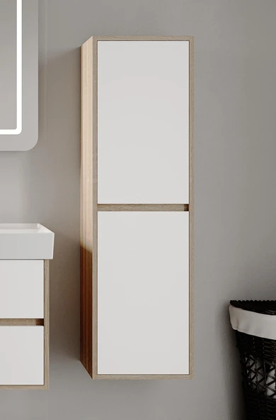 Denko Forever 45 cm (Beyaz) Banyo Çamaşır Boy Dolabı ürün görseli