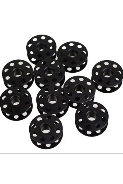 ecodikis Sanayi Tipi Düz Dikiş Makinası Metal Delikli Siyah Masura (10 Adet) ürün görseli