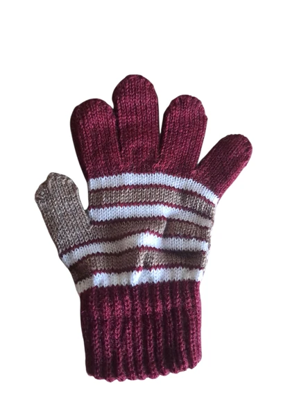 Kışlık Erkek Çocuk Eldiveni Bordo 4-8 Yaş ürün görseli 1