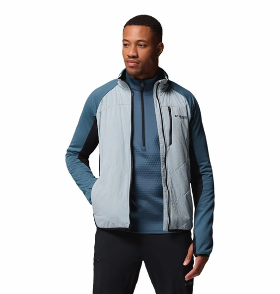 Columbia Arctic Crest™ Hybrid Full Zip Mavi Erkek Uzun Kollu T-Shirt AE3907-461 - Resim 4