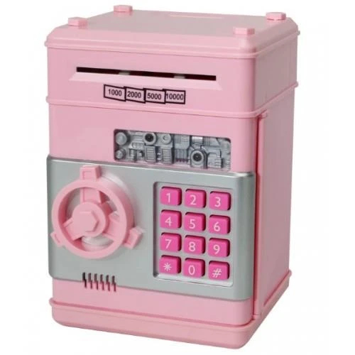 Elektronik Şifreli Kasa Otomatik Kağıt Para Alan ATM Kumbara Pembe ürün görseli