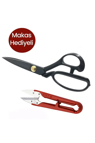 BEM Pin 9 Numara Profesyonel Modelist Terzi Kumaş Kesim Makası Siyah - Resim 2