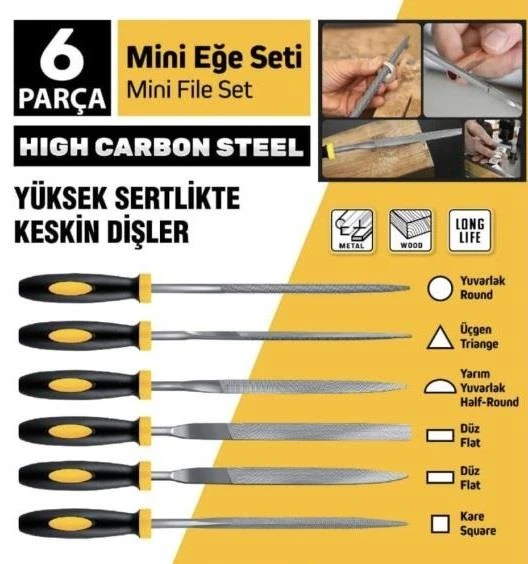 SGS 6 Parça Mini Eğe Seti 5x180mm - Resim 2