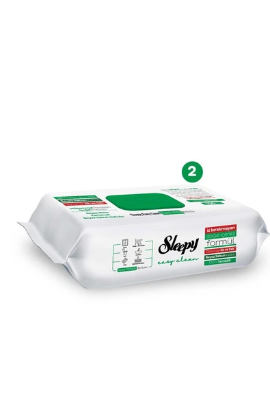 SLEEPY Sleepy Easy Clean Beyaz Sabun Katkılı Yüzey Temizlik Havlusu&mendili 2x100 (200 YAPRAK) - 3