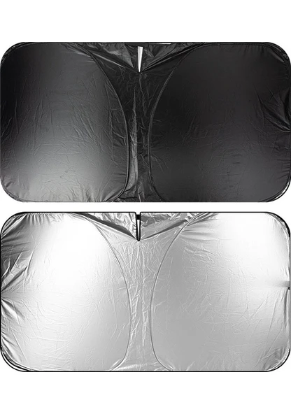 Cbtx Araba Güneşliği Yaz Ön Cam Güneş Koruyucu Isı Yalıtımı Katlanır Araba Güneşlik Perdesi 145x70 Cm Titanyum Gümüş - 9