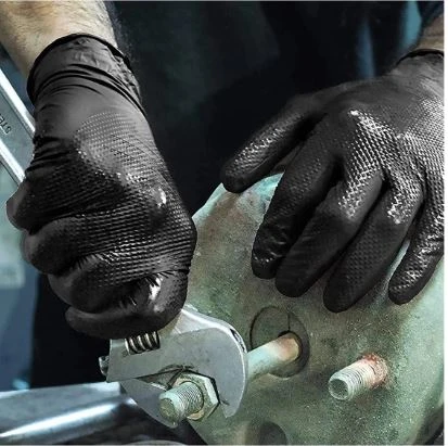 ELMAS DOKULU SİYAH KALIN HİJYENİK NİTRİL ELDİVEN X-LARGE 50 ADET - 3