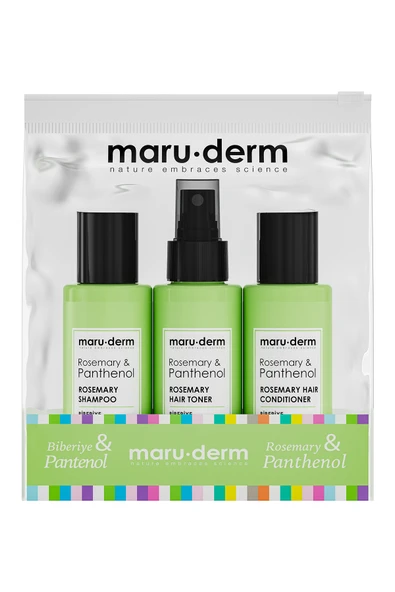 Maruderm Biberiye Seyahat Boy Bakım Seti 3’lü (100 ML X 3) | Sülfatsız | Tuzsuz | Vegan