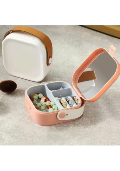 Aynalı Makyaj Ve Takı Kutusu Çanta Boy - 2