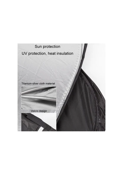 Cbtx Araba Güneşliği Yaz Ön Cam Güneş Koruyucu Isı Yalıtımı Katlanır Araba Güneşlik Perdesi 145x70 Cm Titanyum Gümüş - 3