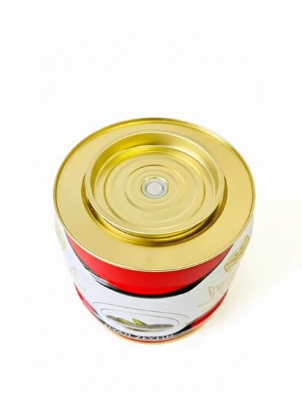2 Kg Baskılı 4 Adet Boş Zeytin Tenekesi Siboplu Kapaklı - 2
