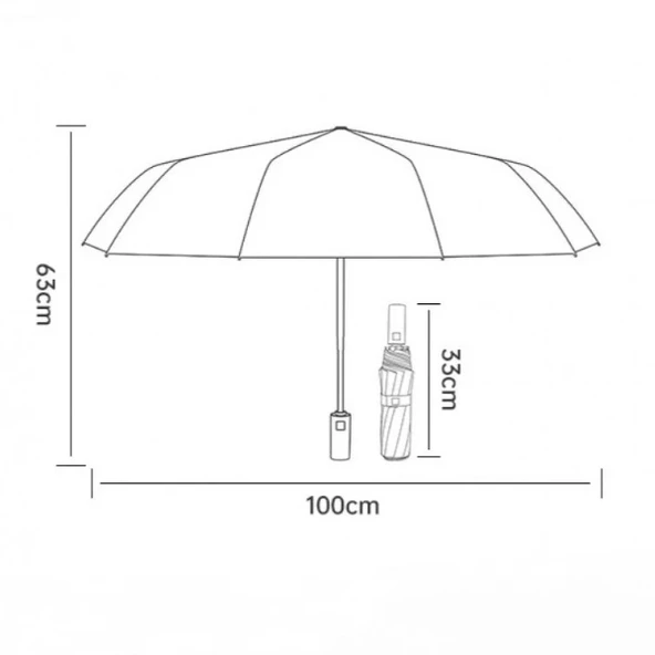 MDB Siyah El Fenerli Şemsiye - Resim 4