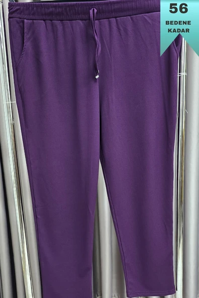 Kadın Tesettür Giyim Büyük Beden Fitilli Örme Pantolon - Resim 5