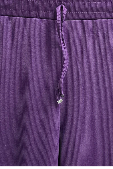 Kadın Tesettür Giyim Büyük Beden Fitilli Örme Pantolon - Resim 6