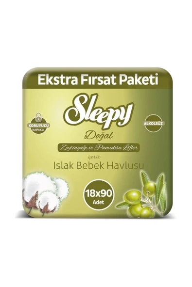 SLEEPY Sleepy Zeytinyağlı Islak Havlu 18x90 Lı 1620 Yaprak ürün görseli