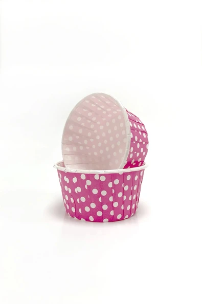 Kafem Muffin Kek Kapsülü Pembe Puantiye Büyük Boy 50li - K29 - Resim 3