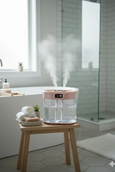 Blic Bhw-13 Pembe Digital Çift Sprey Hava Nemlendirici 1.5 Litre Kapasiteli, Ultrasonik Soğuk Buhar Makinesi ve Gece Lam - 7