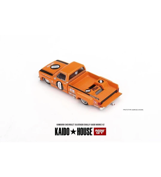 Mini GT 090 Kaido House Chevrolet Silverado Dually KAIDO V2 1/64 Model Araba - Resim 3