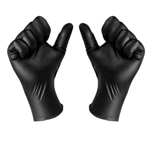 ELMAS DOKULU SİYAH KALIN HİJYENİK NİTRİL ELİDVEN LARGE 50 ADET