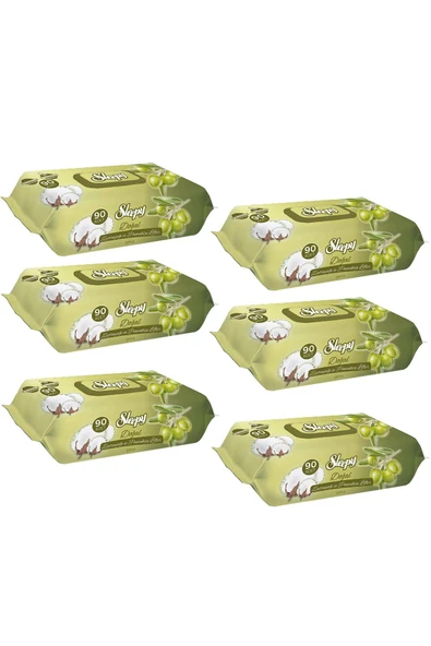 SLEEPY Sleepy Doğal Zeytinyağlı Islak Havlu 90 Yaprak X 6 ADET ürün görseli